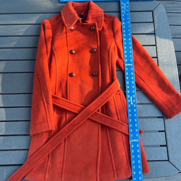 Express; Bold Orange Wool Pea Coat; Mint Condition (NWT); Woman’s M - Picture 5 of 9